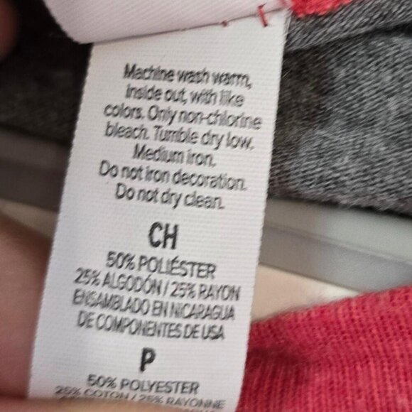 Canvas Bella-Canvas Raglan style 'Believe' T-shirt - S- Grey w/ Red 3/4" Sleeve - Picture 5 of 5